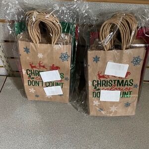 40 piece set Christmas Gift Bags Kraft‎ Paper Holiday Party Favor Treat Bags